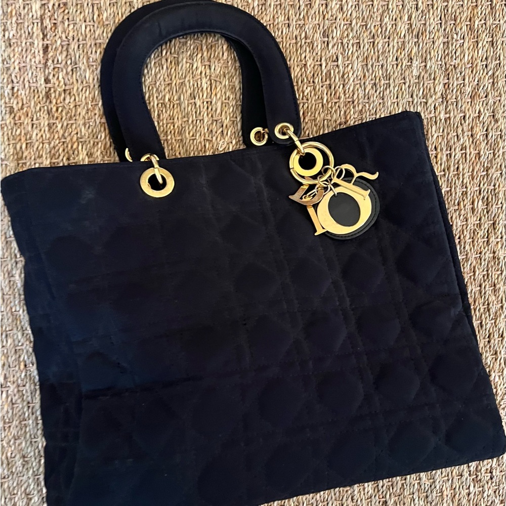 Canage style large tote. Quilted fabric -Christian Dior Charm